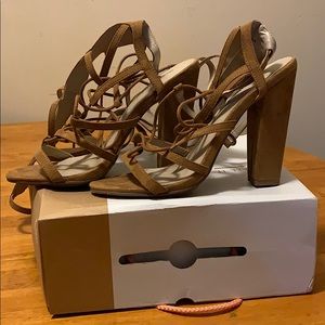 Full Strappy Block Sandal - Cognac WMNS 10